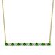 1 - Noya 2.50 mm Round Green Garnet and Diamond Horizontal Bar Pendant Necklace 