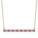 1 - Noya 2.50 mm Round Pink Tourmaline and Diamond Horizontal Bar Pendant Necklace 