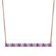 1 - Noya 2.50 mm Round Amethyst and Diamond Horizontal Bar Pendant Necklace 