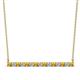 1 - Noya 2.50 mm Round Citrine and Diamond Horizontal Bar Pendant Necklace 