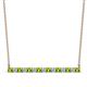 1 - Noya 2.50 mm Round Peridot and Diamond Horizontal Bar Pendant Necklace 
