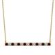 1 - Noya 2.50 mm Round Red Garnet and Diamond Horizontal Bar Pendant Necklace 