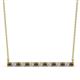 1 - Noya 2.50 mm Round Smoky Quartz and Diamond Horizontal Bar Pendant Necklace 