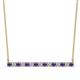 1 - Noya 2.50 mm Round Iolite and Diamond Horizontal Bar Pendant Necklace 