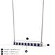 2 - Noya 2.00 mm Round Blue Sapphire and Diamond Horizontal Bar Pendant Necklace 