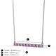 2 - Noya 2.00 mm Round Pink Sapphire and Diamond Horizontal Bar Pendant Necklace 
