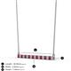 2 - Noya 2.00 mm Round Ruby and Diamond Horizontal Bar Pendant Necklace 