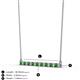 2 - Noya 2.00 mm Round Green Garnet and Diamond Horizontal Bar Pendant Necklace 