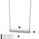2 - Noya 2.00 mm Round Aquamarine and Diamond Horizontal Bar Pendant Necklace 