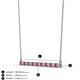 2 - Noya 2.00 mm Round Pink Tourmaline and Diamond Horizontal Bar Pendant Necklace 