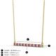 2 - Noya 2.00 mm Round Pink Tourmaline and Diamond Horizontal Bar Pendant Necklace 