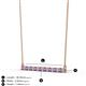 2 - Noya 2.00 mm Round Amethyst and Diamond Horizontal Bar Pendant Necklace 