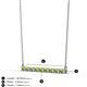 2 - Noya 2.00 mm Round Peridot and Diamond Horizontal Bar Pendant Necklace 