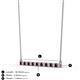2 - Noya 2.00 mm Round Red Garnet and Diamond Horizontal Bar Pendant Necklace 
