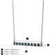 2 - Noya 2.00 mm Round Blue and White Diamond Horizontal Bar Pendant Necklace 
