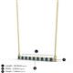 2 - Noya 2.00 mm Round Blue and White Diamond Horizontal Bar Pendant Necklace 