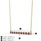 2 - Noya 2.00 mm Round Ruby and Diamond Horizontal Bar Pendant Necklace 