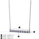 2 - Noya 2.00 mm Round Iolite and Diamond Horizontal Bar Pendant Necklace 