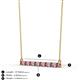 2 - Noya 2.50 mm Round Pink Tourmaline and Diamond Horizontal Bar Pendant Necklace 