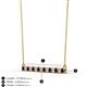 2 - Noya 2.50 mm Round Red Garnet and Diamond Horizontal Bar Pendant Necklace 