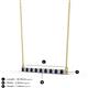 2 - Noya 2.00 mm Round Blue Sapphire and Lab Grown Diamond Horizontal Bar Pendant Necklace 