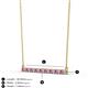 2 - Noya 2.00 mm Round Pink Sapphire and Lab Grown Diamond Horizontal Bar Pendant Necklace 