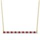 1 - Noya 2.00 mm Round Ruby and Lab Grown Diamond Horizontal Bar Pendant Necklace 