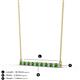 2 - Noya 2.00 mm Round Green Garnet and Lab Grown Diamond Horizontal Bar Pendant Necklace 