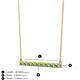 2 - Noya 2.00 mm Round Peridot and Lab Grown Diamond Horizontal Bar Pendant Necklace 