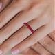 6 - Alaya Emerald Cut Ruby 14 Stone Wedding Band 