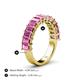 5 - Alaya Emerald Cut Pink Sapphire 14 Stone Wedding Band 