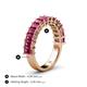 5 - Alaya Emerald Cut Pink Tourmaline 14 Stone Wedding Band 