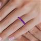 6 - Alaya Emerald Cut Amethyst 14 Stone Wedding Band 