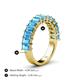 5 - Alaya Emerald Cut Blue Topaz 14 Stone Wedding Band 