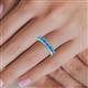 6 - Alaya Emerald Cut Blue Topaz 14 Stone Wedding Band 