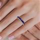 6 - Alaya Emerald Cut Iolite 14 Stone Wedding Band 