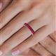 6 - Alaya Emerald Cut Ruby 14 Stone Wedding Band 