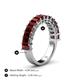 5 - Alaya Emerald Cut Red Garnet 14 Stone Wedding Band 