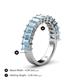 5 - Alaya Emerald Cut Aquamarine 14 Stone Wedding Band 