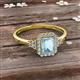 2 - Josie Rainbow Emerald Cut Aquamarine and Round Diamond Halo Engagement Ring 