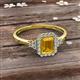 2 - Josie Rainbow Emerald Cut Citrine and Round Diamond Halo Engagement Ring 