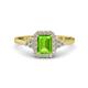 1 - Josie Rainbow Emerald Cut Peridot and Round Diamond Halo Engagement Ring 
