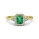 1 - Josie Rainbow Emerald Cut Lab Created Emerald and Round Diamond Halo Engagement Ring 