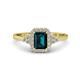 1 - Josie Rainbow Emerald Cut London Blue Topaz and Round Diamond Halo Engagement Ring 