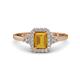 1 - Josie Rainbow Emerald Cut Citrine and Round Diamond Halo Engagement Ring 