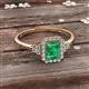 2 - Josie Rainbow Emerald Cut Lab Created Emerald and Round Diamond Halo Engagement Ring 