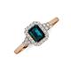 3 - Josie Rainbow Emerald Cut London Blue Topaz and Round Diamond Halo Engagement Ring 