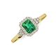 3 - Josie Rainbow Emerald Cut Lab Created Emerald and Round Diamond Halo Engagement Ring 
