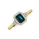3 - Josie Rainbow Emerald Cut London Blue Topaz and Round Diamond Halo Engagement Ring 
