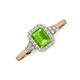 3 - Josie Rainbow Emerald Cut Peridot and Round Diamond Halo Engagement Ring 